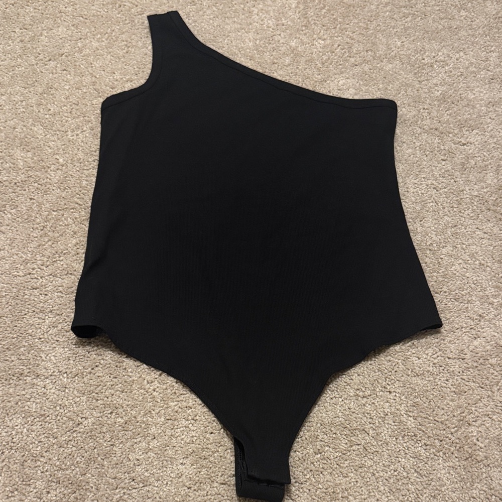 SPANX Black One-Shoulder Bodysuit
